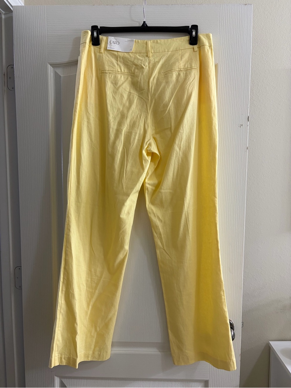 NWT Cato Yellow Linen Blend Trousers Straight Leg Pants Size 14 - Picture 4 of 4